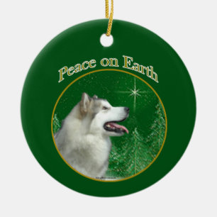 Adorno De Cerámica Paz en Malamute