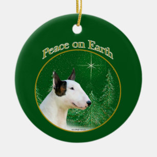 Adorno De Cerámica Paz en miniatura de Bull Terrier