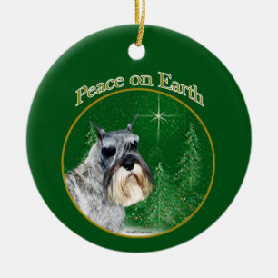 Adorno De Cerámica Paz estándar de Schnauzer