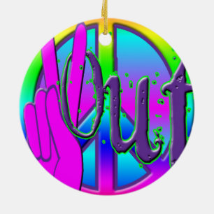 ADORNO DE CERÁMICA PAZ HACIA FUERA