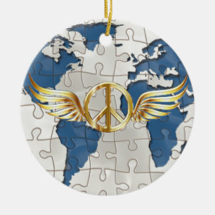 Adorno De Cerámica Paz mundial
