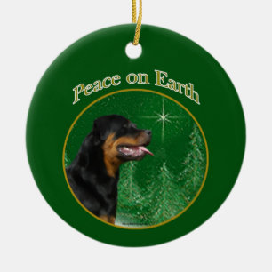 Adorno De Cerámica Paz Rottweiler