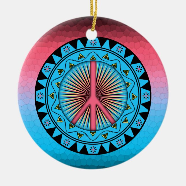 Adorno De Cerámica Paz ~ Sol (Frente)