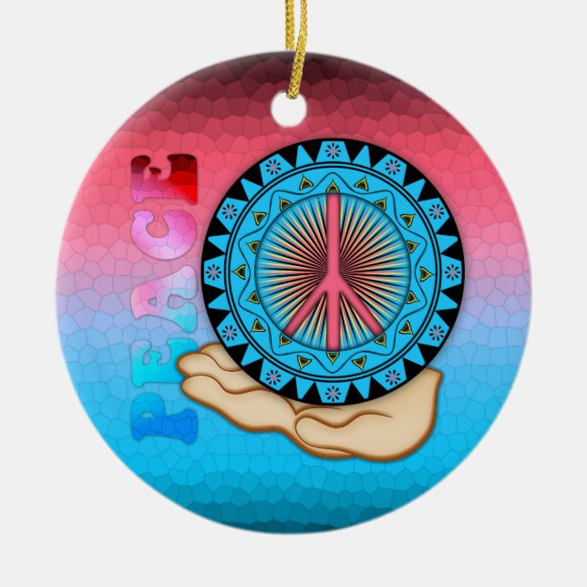 Adorno De Cerámica Paz ~ Sol (Frente)