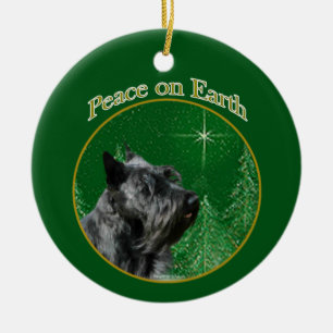 Adorno De Cerámica Paz Terrier de Escocia