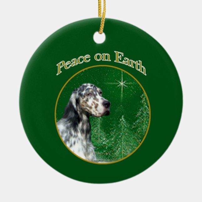 Adorno De Cerámica Peace English Setter (Frente)