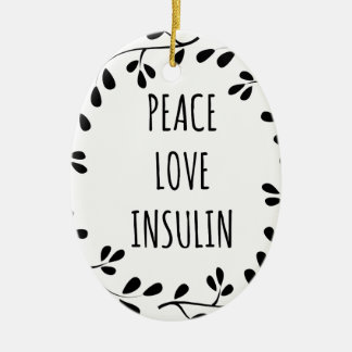 Adorno De Cerámica Peace Love and Insulin