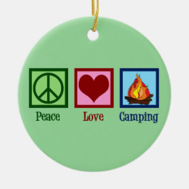 Adorno De Cerámica Peace Love Camping