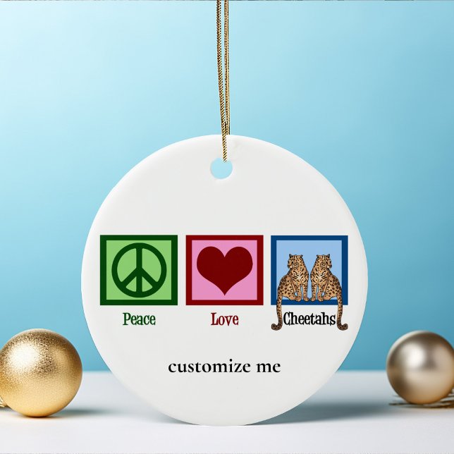 Adorno De Cerámica Peace Love Cheetahs Cute Personalizado (Subido por el creador)