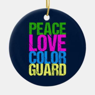 Adorno De Cerámica Peace Love Color Guard Cute Colorguard