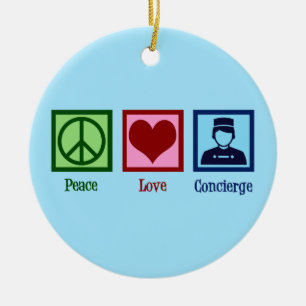 Adorno De Cerámica Peace Love Concierge