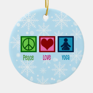 Adorno De Cerámica Peace Love Debate Team Ceramic Ornament Yoga
