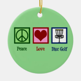 Adorno De Cerámica Peace Love Disk Golf