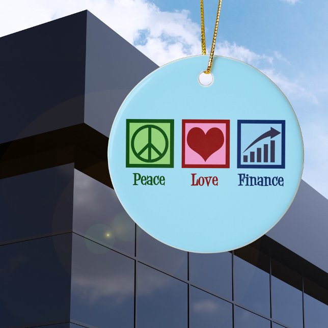 Adorno De Cerámica Peace Love Finance (Subido por el creador)