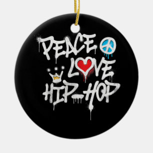 Adorno De Cerámica Peace Love Hip Hop Dance