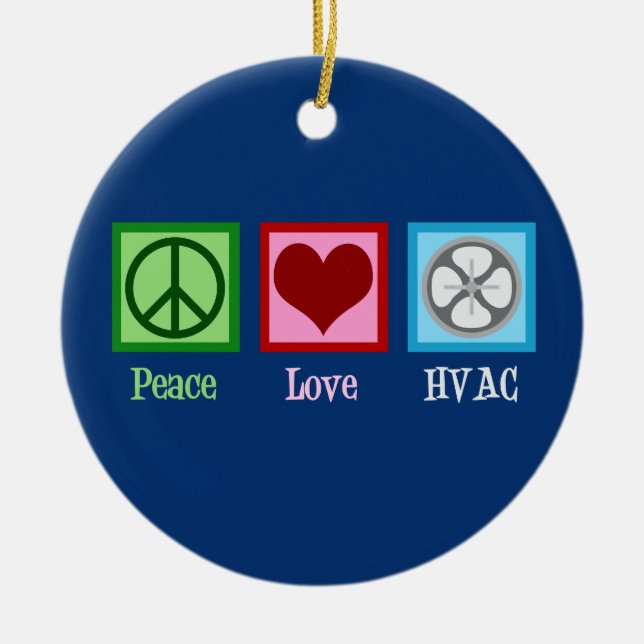 Adorno De Cerámica Peace Love HVAC Company (Frente)