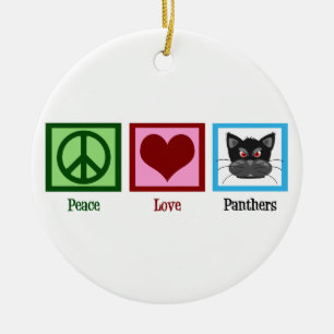 Adorno De Cerámica Peace Love Panthers