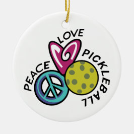 Adorno De Cerámica Peace Love Pickleball