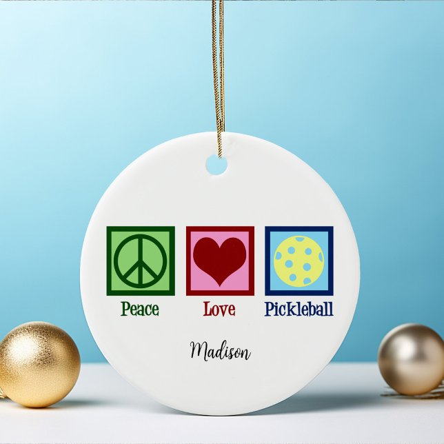Adorno De Cerámica Peace Love Pickleball Cute Personalizado (Subido por el creador)