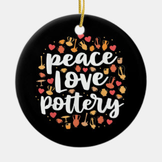 Adorno De Cerámica Peace Love Pottery