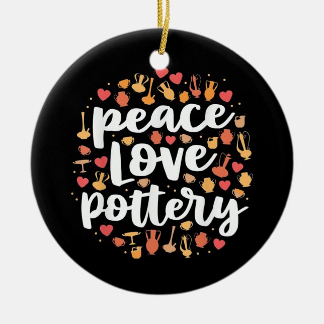 Adorno De Cerámica Peace Love Pottery (Frente)