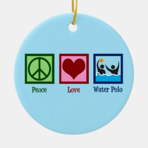 Adorno De Cerámica Peace Love Water Polo