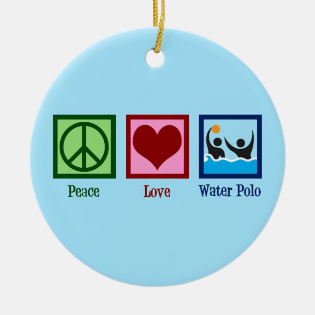 Adorno De Cerámica Peace Love Water Polo (Frente)