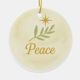 Adorno De Cerámica “Peace” Watercolor Christmas Ornament