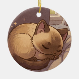 Adorno De Cerámica Peaceful Siamese Kitten 