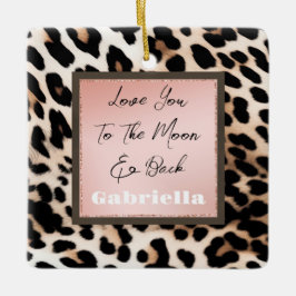 Adorno De Cerámica Peach Black Cream Leopard