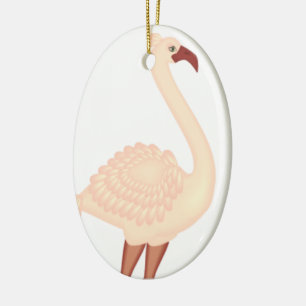Adorno De Cerámica Peach Flamingo