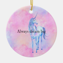 Adorno De Cerámica Peach Pink Purple Unicorn
