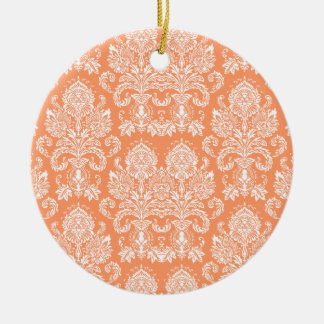 Adorno De Cerámica Peach Victorian Damask