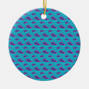 Adorno De Cerámica Peacock Blue Paisley