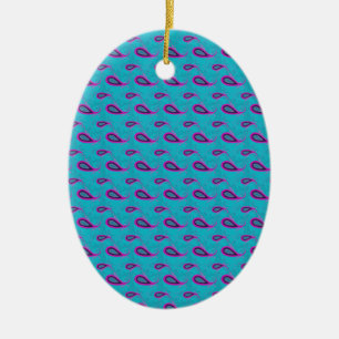 Adorno De Cerámica Peacock Blue Paisley