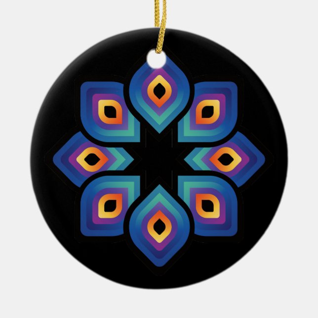 Adorno De Cerámica Peacock Flame (Radial) (Frente)