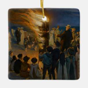 Adorno De Cerámica Peder Severin Kroyer - El incendio de la víspera d