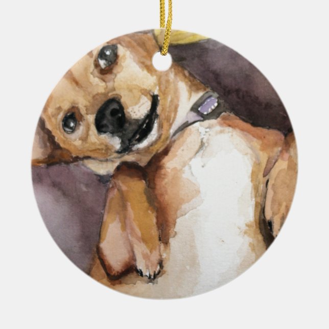 Adorno De Cerámica Pedro el Chiweenie (Frente)