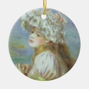 Adorno De Cerámica Pedro una mujer joven de Renoir el   en un gorra