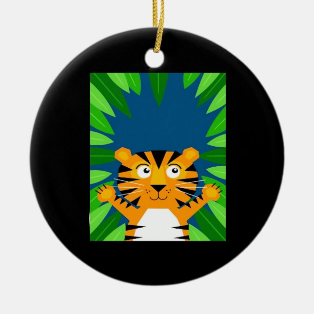 Adorno De Cerámica Peekabo Tiger (Frente)