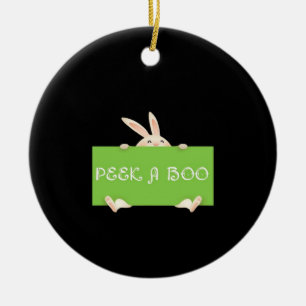Adorno De Cerámica Peekaboo Bunny