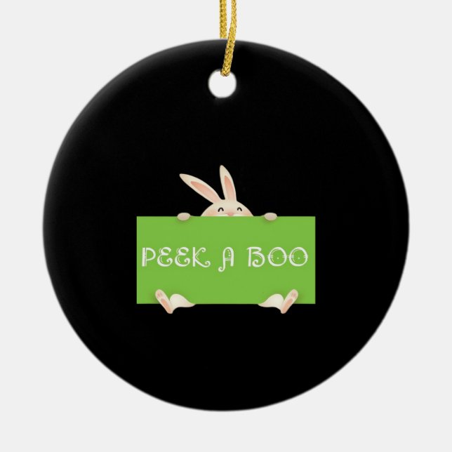 Adorno De Cerámica Peekaboo Bunny (Frente)