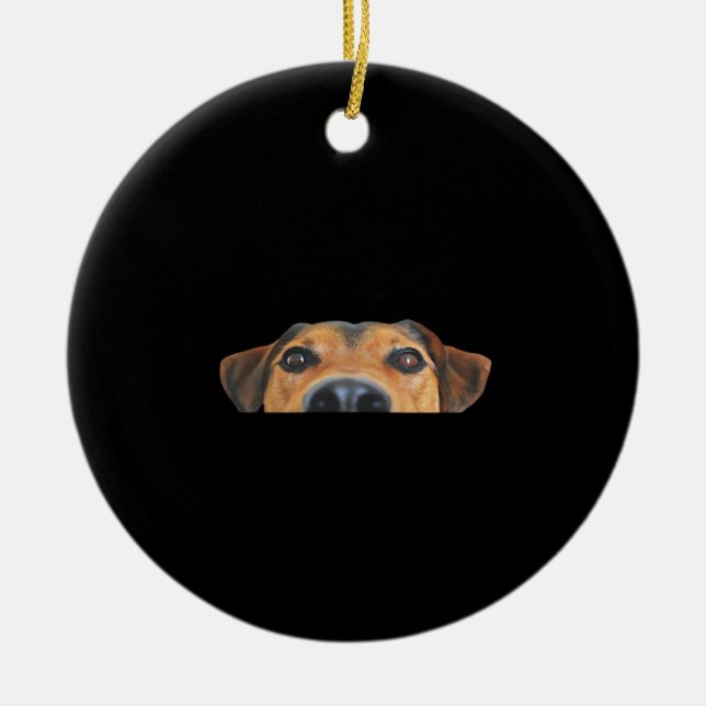 Adorno De Cerámica Peekaboo Dog (Frente)