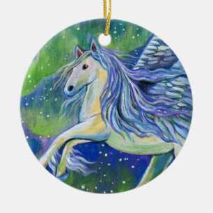 Adorno De Cerámica Pegasus En Luz Del Norte