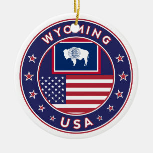 Adorno De Cerámica "pegatina Wyoming, estuche de teléfono, bolso de t