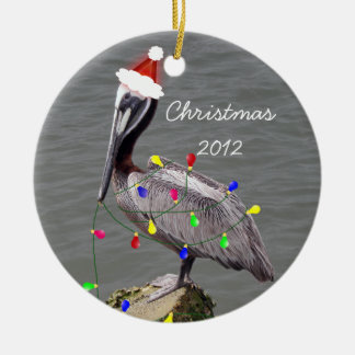 Adorno De Cerámica Pelican con Navidades