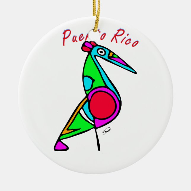 Adorno De Cerámica Pelícano Taíno (Frente)