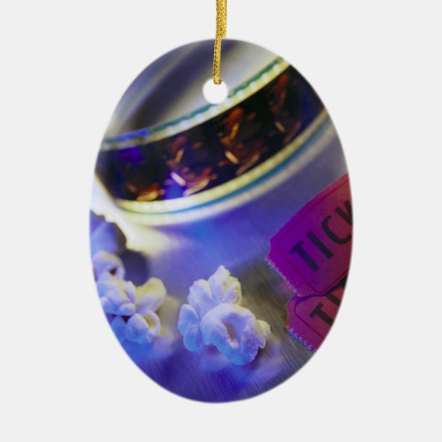 Adorno De Cerámica Película, palomitas y boletos del cine (Frente)