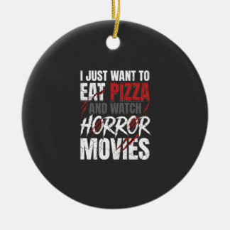 Adorno De Cerámica Películas de terror de pizza Diseño de Halloween_1