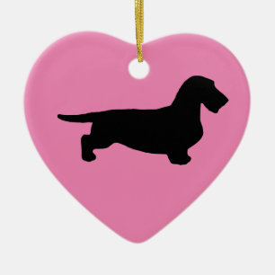 Adorno De Cerámica Pelo duro de Dachshund - Silhouette 1
